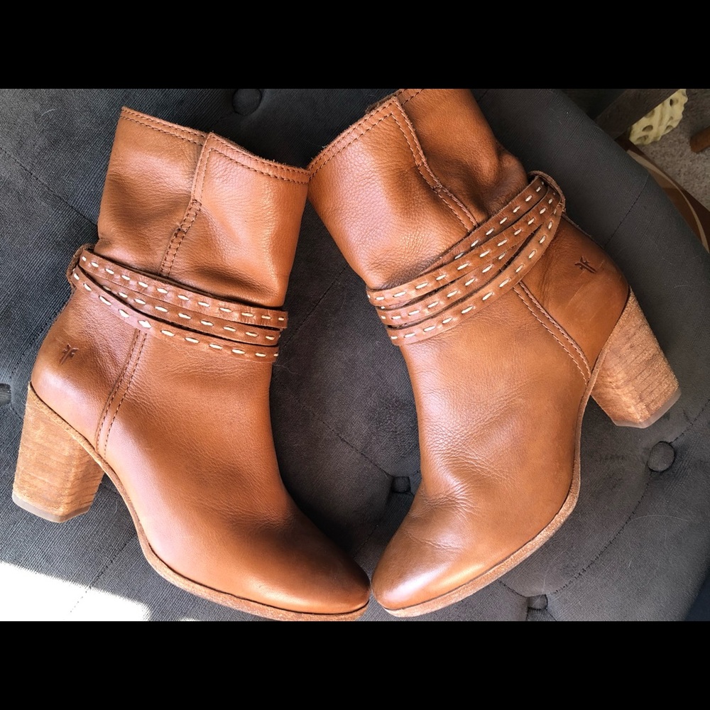 Frye leather heeled boots